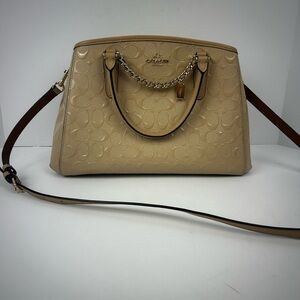 COACH Margot Carryall Debossed Patent Structured SATCHEL Bag F55451